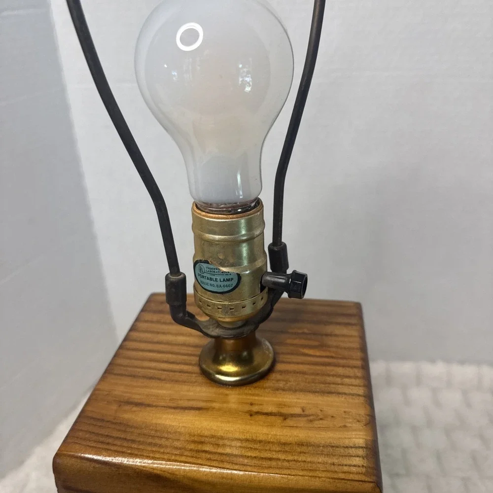 Vintage Alabama Co Solid Wood  Turned Spindle Trophy Table Lamp Rustic Retro MCM